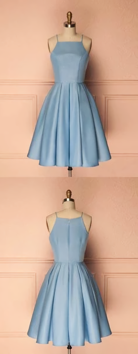Party Dress Jeans, Cute Short Blue Prom Dress, Cute Homecoming Dress, Blue Bridesmaid Dress, 3243