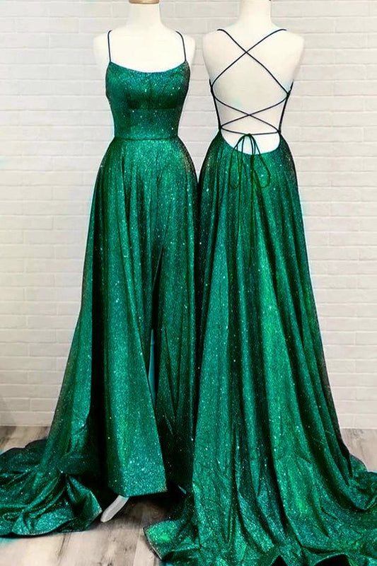 Prom Dresses Sleeves, Sexy Prom Evening Dress Long Party Dresses Green Dress