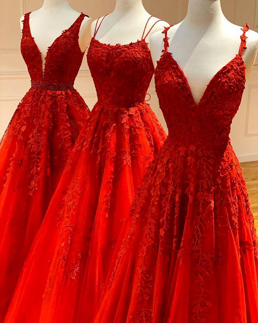 Maxi Dress, Elegant Red Long Prom Dress, Evening Formal Dress